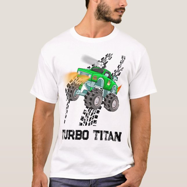 Turbo Titan Monster Truck T Shirt (Framsida)