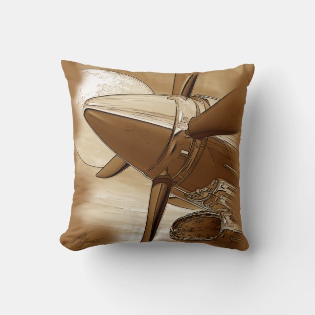Turbo Vintage Aircraft Pillow Kudde (Framsida)