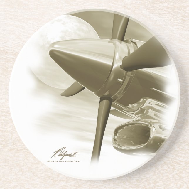 TURBO Vintage Stil-flygplan Underlägg (Framsidan)