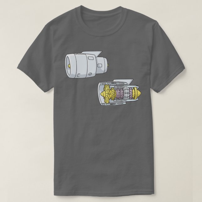 Turbofan Jet Engine T Shirt (Design framsida)