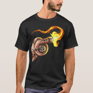 Turboladdare Skull med avkänning av brandeturbokon T Shirt