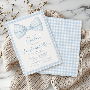 Turbon gingham pojke inbjudningar
