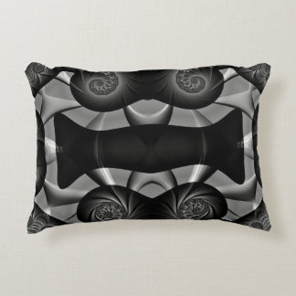 ~TURBULENCE Svart Silver ~ Fraktal Design ~ Prydnadskudde