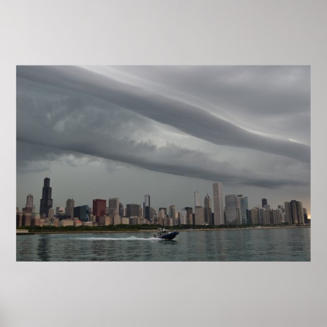 Turbulent Himlar Over Chicago Poster (Framsidan)