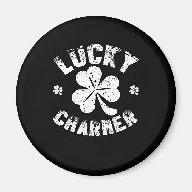 Turcharms Shamrock Roligt St. Patricks dag Magnet (Framsidan)