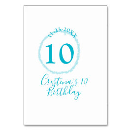 Turcitcirkeln. Runda glitter 10-årsdagen fet Bordsnummer