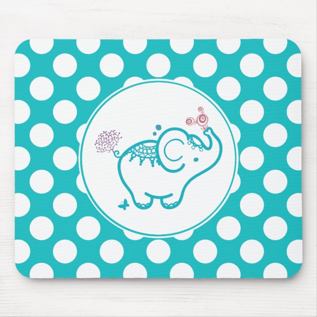 Turcitrusfjäril, elfenben och Lila blomma Musmatta (Framsidan)