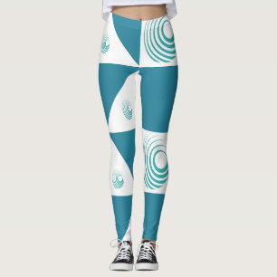 Turcoise Bliss: White Harmony Leggings