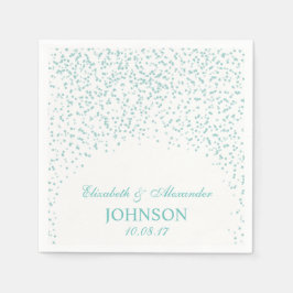 Turcoise blue och White Bröllop Confetti Mönster Pappersservett