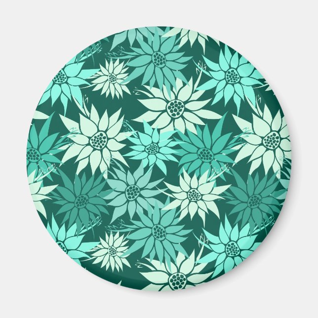 Turcoise Flowers Magnet (Framsidan)