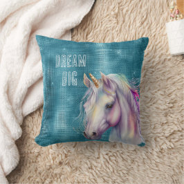 Turcoise Gnistra Unicorn Namn Kudde