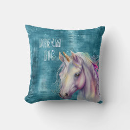 Turcoise Gnistra Unicorn Namn Kudde