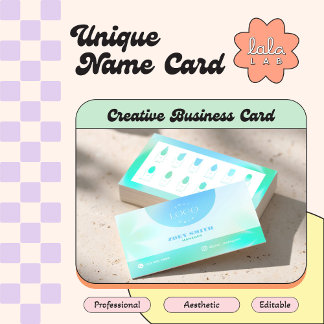 Turcoise Gradient Card för Nagel Techs & Salons Visitkort