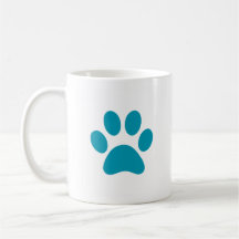 "Turcoise Paw Print" Mugg