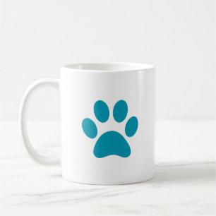 "Turcoise Paw Print" Mugg