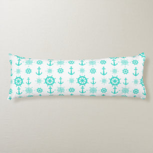Turcoise White Nautical Coastal Boating Kroppskudde