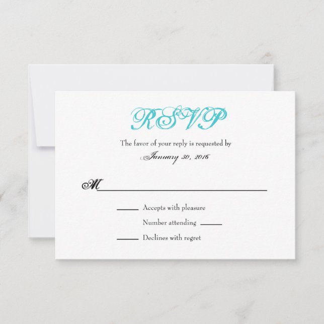 Turcoise White Plain Simple Bröllop OSA Cards Kort (Framsida)