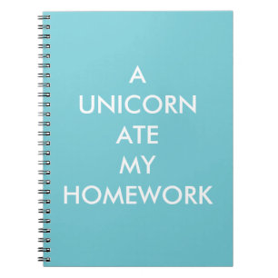 Turcos A UNICORN ATE MY HOMEWORK Notebook Anteckningsbok