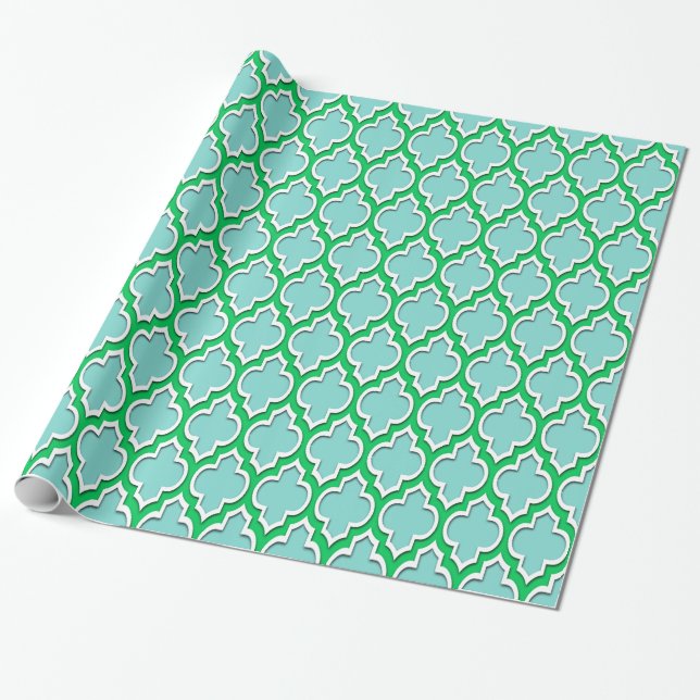 Turcos Aqua Emerald Grönt Wht XL Moroccan #4DS Presentpapper (Utrullad)