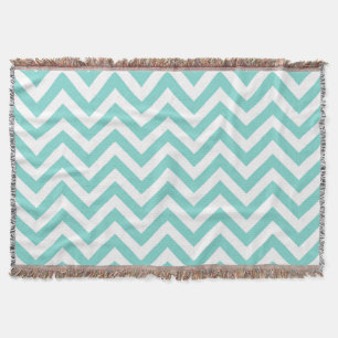 Turcos Aqua White Large Chevron ZigZag Mönster Mysfilt