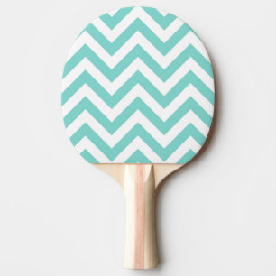 Turcos Aqua White Large Chevron ZigZag Mönster Pingisracket
