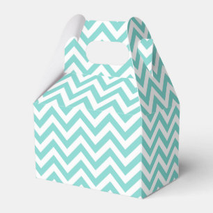 Turcos Aqua White Large Chevron ZigZag Mönster Presentaskar