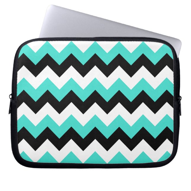 Turcos Black and White Chevron Laptop Fodral (Framsidan)