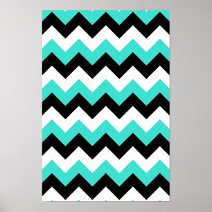 Turcos Black and White Chevron Poster