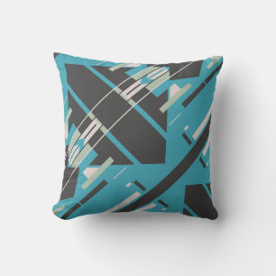 Turcos Black White Diagonal Southwest Art-utseende Kudde