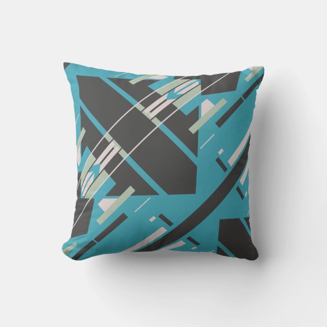 Turcos Black White Diagonal Southwest Art-utseende Kudde (Framsida)