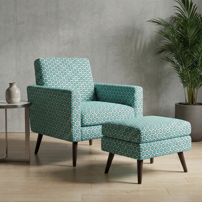 Turcos Black White Honeycomb Geometric Mönster Tyg (Skapare uppladdad)