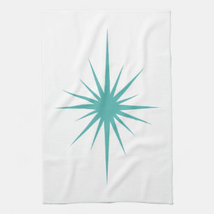 Turcos Blue Atomic Star Mid Century Hand Towel Kökshandduk