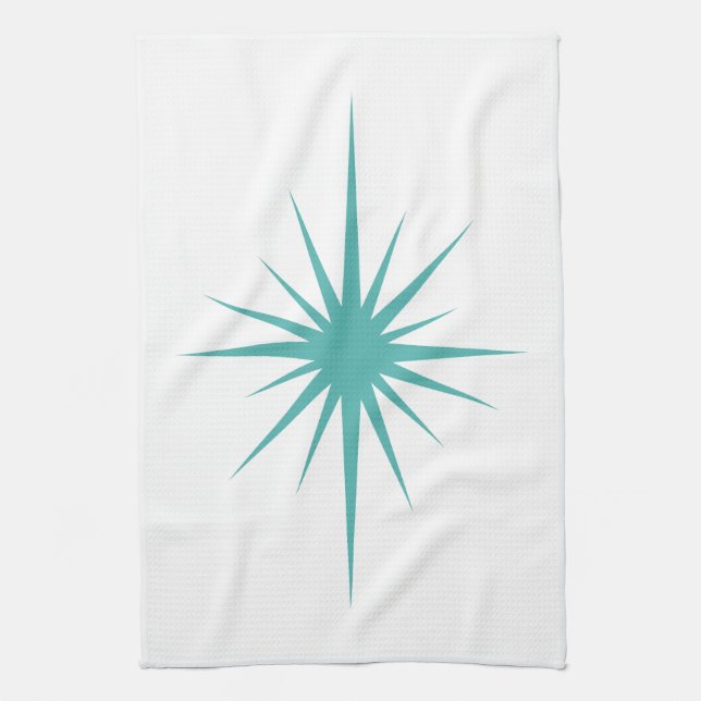 Turcos Blue Atomic Star Mid Century Hand Towel Kökshandduk (Vertikal)