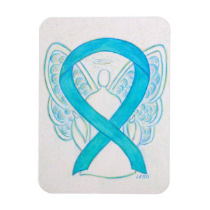 Turcos Blue Awareness Ribbon Angel Art Magnet