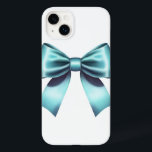 Turcos Blue Bow Elegant Girly Ribbon<br><div class="desc">Telefonlåda för anpassningsbar</div>