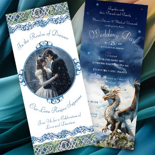 Turcos Blue Celtic Dragon Bröllop Inbjudningar