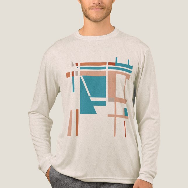 Turcos Blue Coral Rust MCM-inspirerade fyrkanter T Shirt (Framsida)