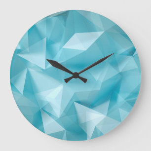 Turcos Blue Crystals Triangles Background Stor Klocka