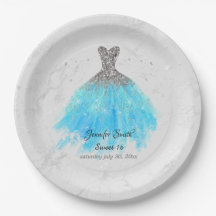 Turcos Blue Dress Glitter Sweet sixteen