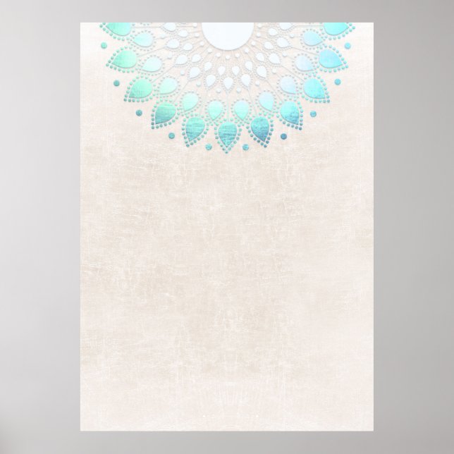 Turcos Blue Lotus Mandala Art Poster (Framsidan)