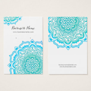 Turcos Blue Mandala Background Earring Cards Visitkort