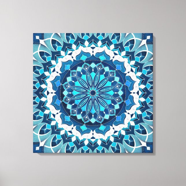 Turcos Blue Mandala Canvastryck (Framsida)