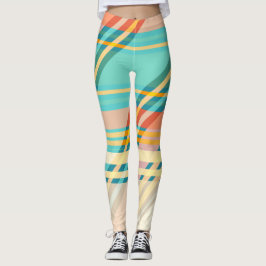 Turcos Blue Red Gult Peach Gym Exercise Leggings