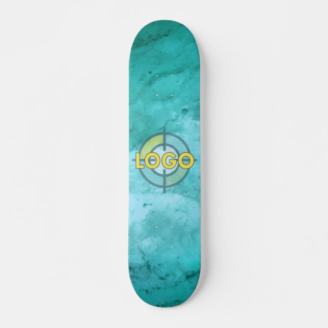Turcos Blue White Marble Chill Vibes Mini Skateboard Bräda 18,5 Cm (Framsida)