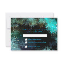 Turcos Blue Winter Forest Bröllop OSA Card