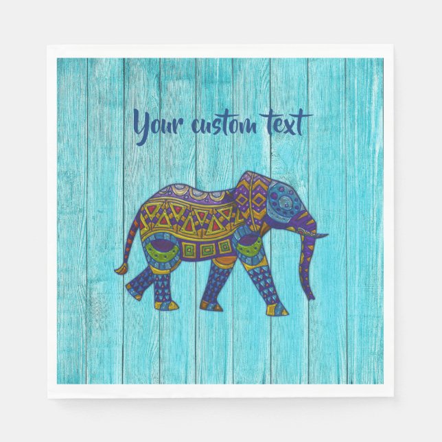 Turcos Bohemian Elephant Pappra Napkins Pappersservett (Framsidan)