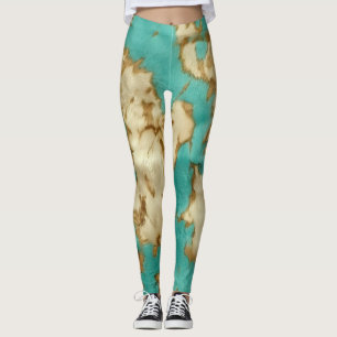 Turcos Brown Cream Animal Cowhide Western Leggings