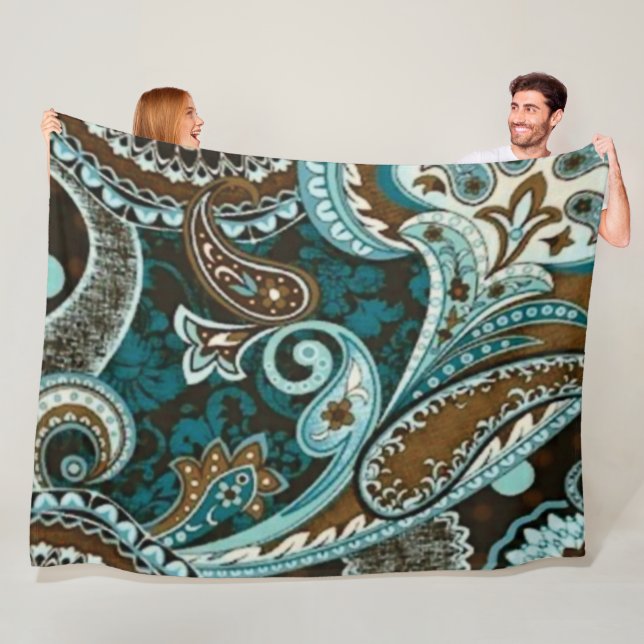 Turcos Brown Vintage Paisley Fleecefilt (På plats)