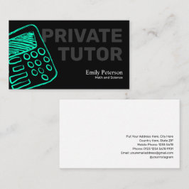 Turcos Calculator Sketch Private Tutor Black Visitkort