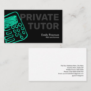 Turcos Calculator Sketch Private Tutor Black Visitkort
